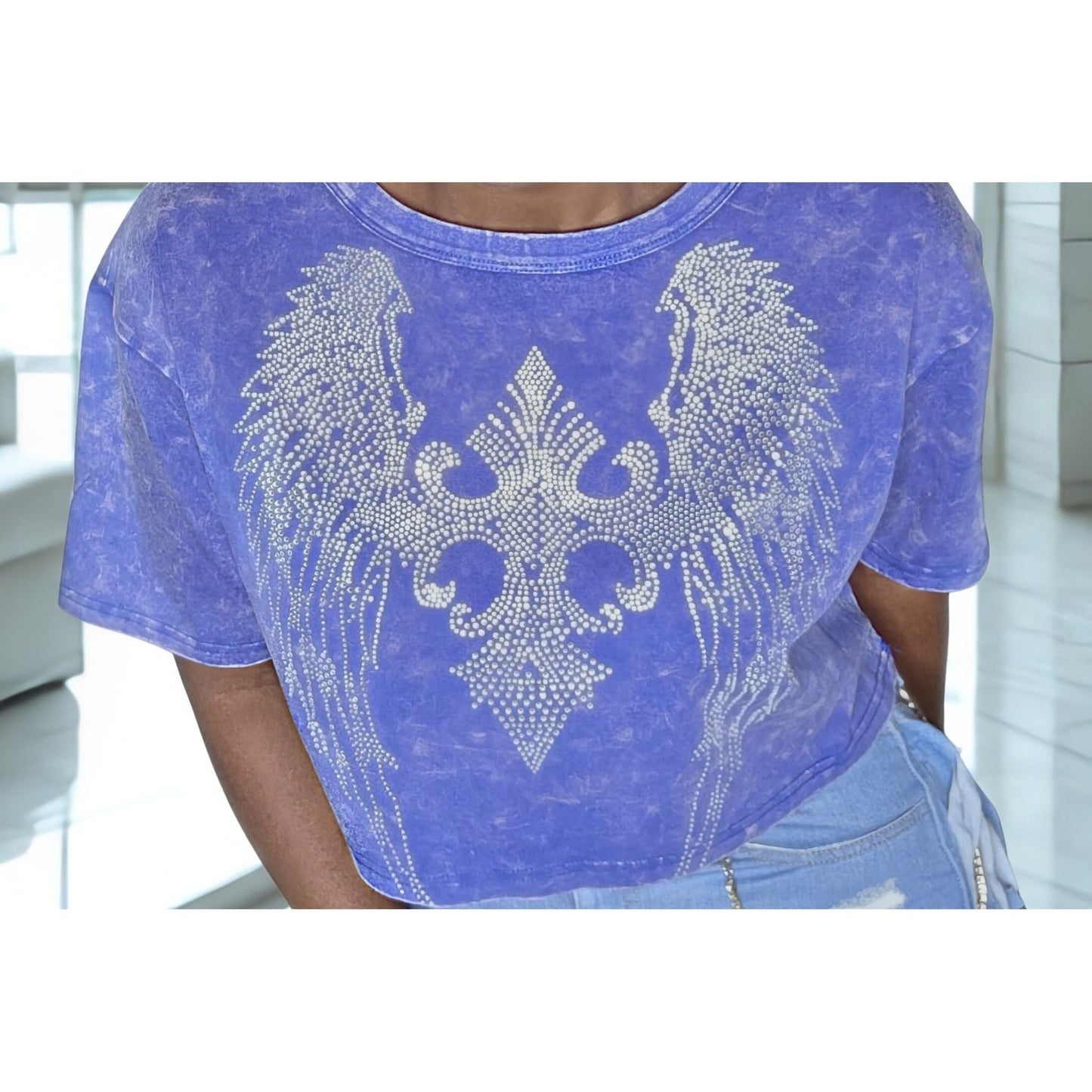 Angelic Desire Rhinestone Tee - Boutique Royále