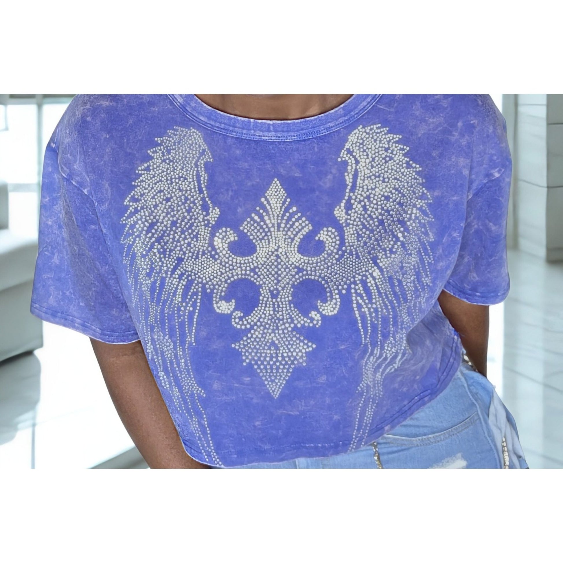 Angelic Desire Rhinestone Tee - Boutique Royále