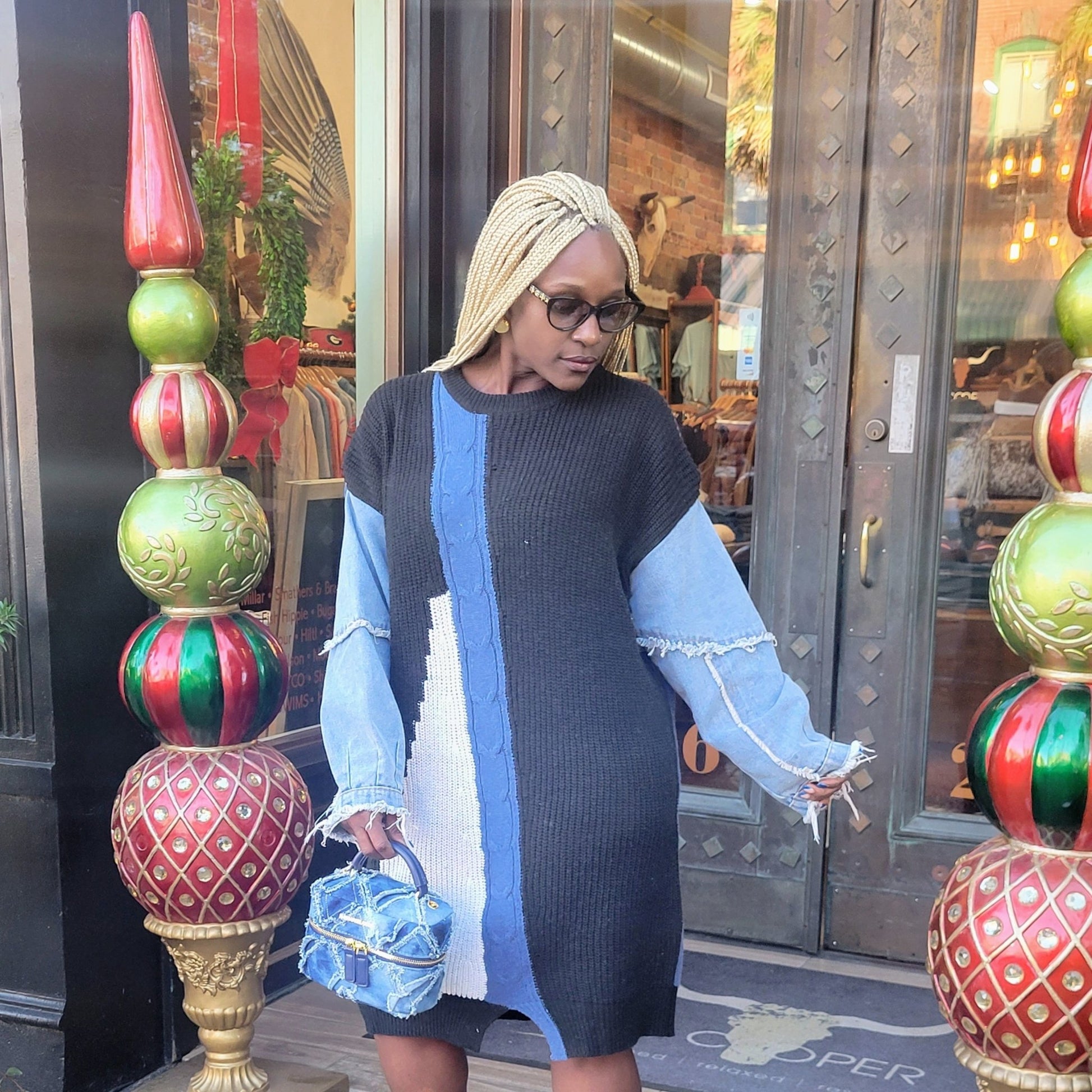 Noir Knit Sweater Dress - Boutique Royále