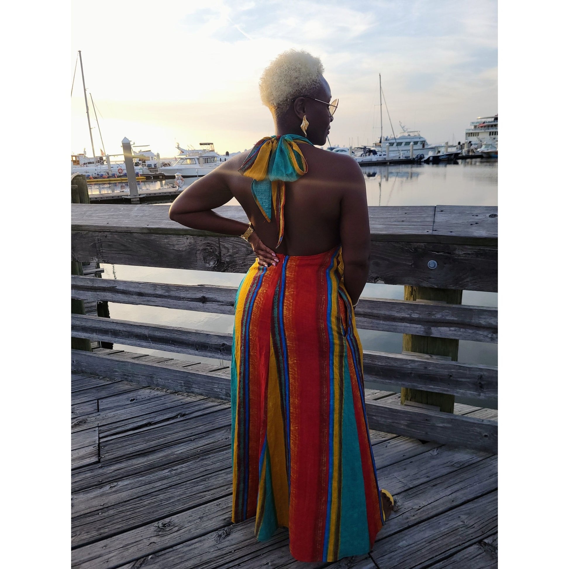 Radiant Glow Halter Maxi Dress - Boutique Royále