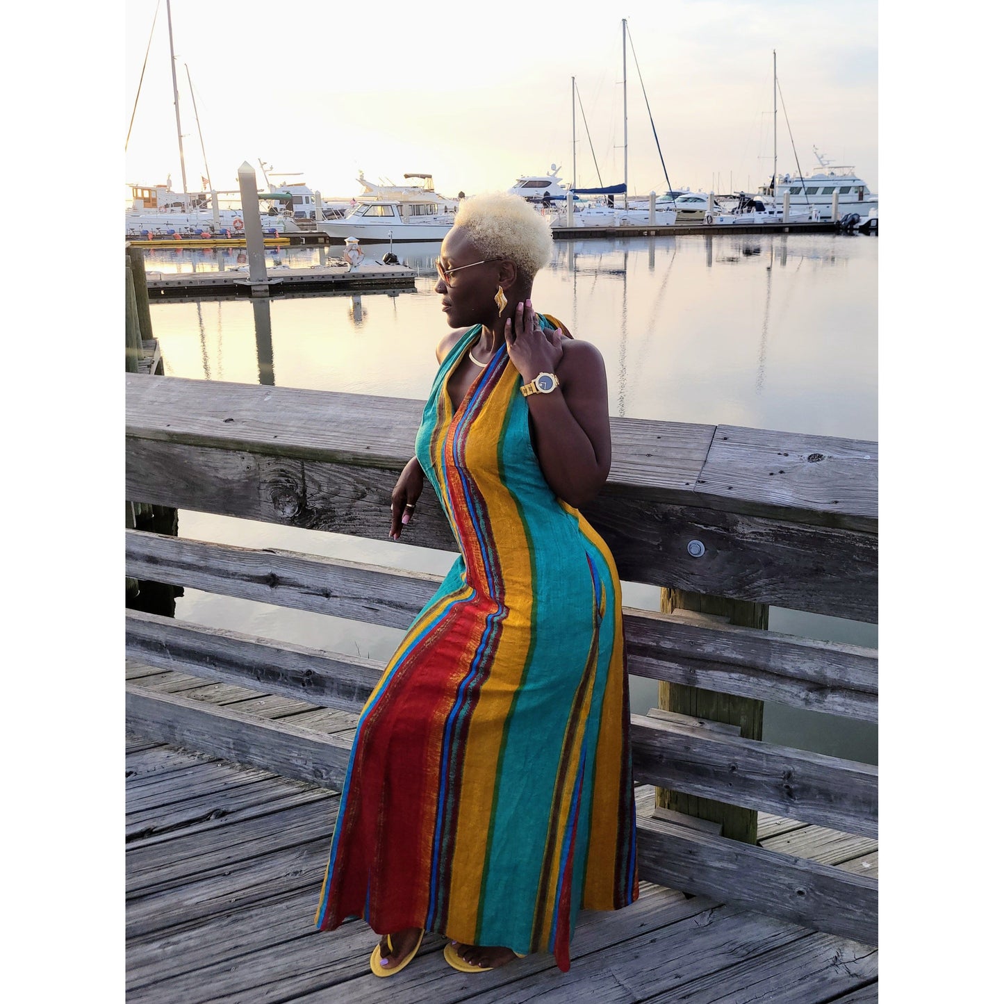 Radiant Glow Halter Maxi Dress