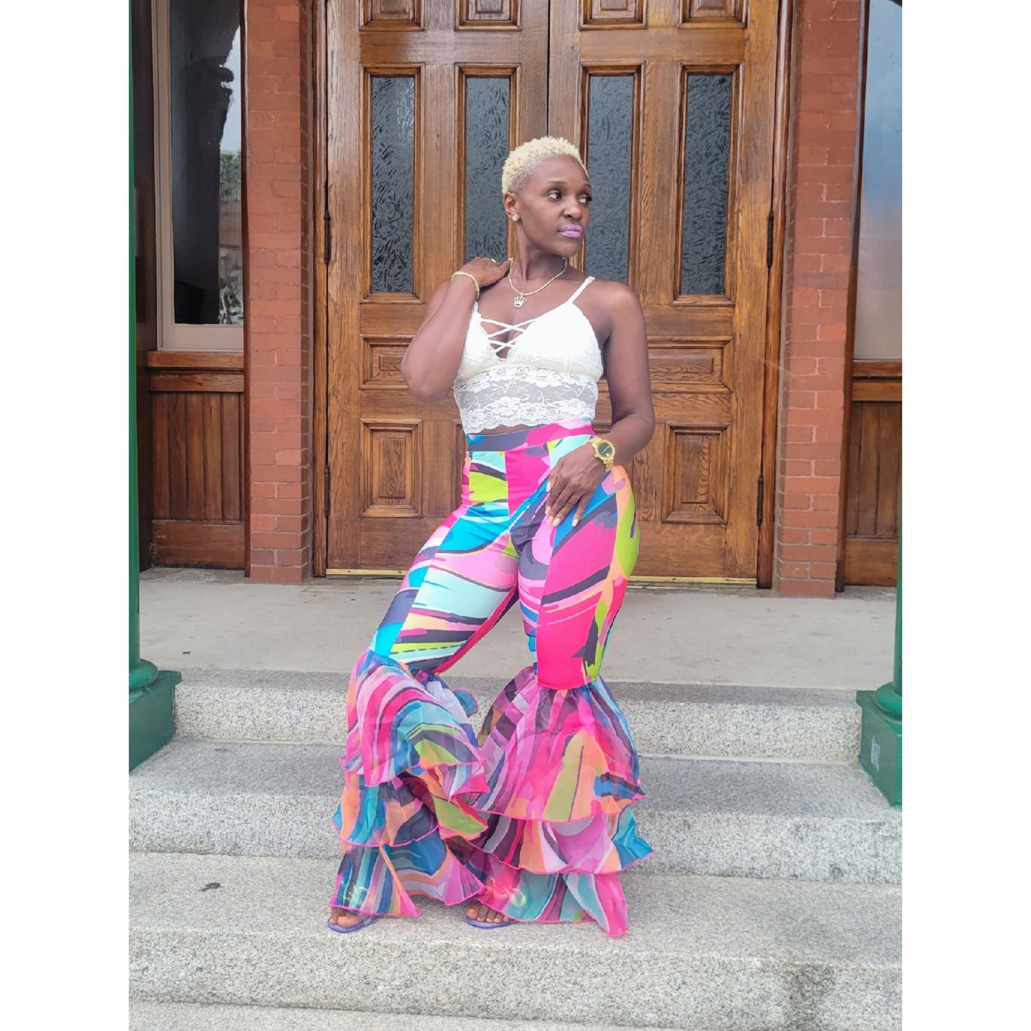 Sitting Pretty Flare Ruffle Pants - Boutique Royále