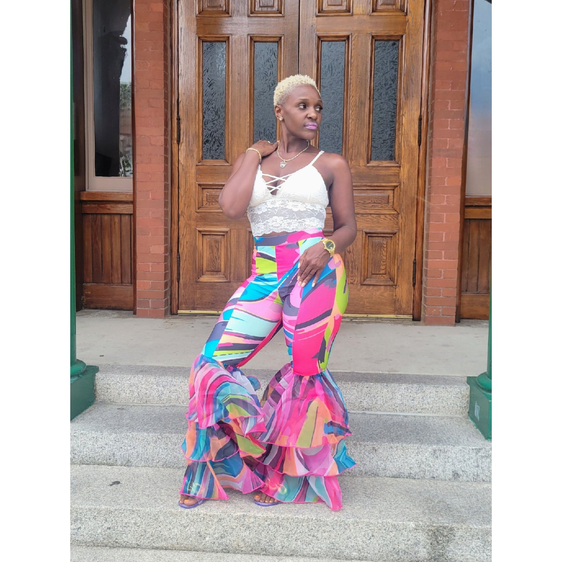 Sitting Pretty Flare Ruffle Pants - Boutique Royále